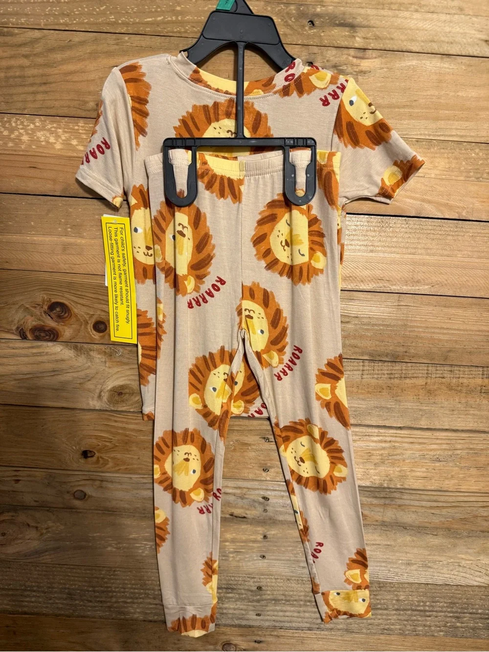 Carter's Tan Lion Print Short-Sleeve Pajama Set